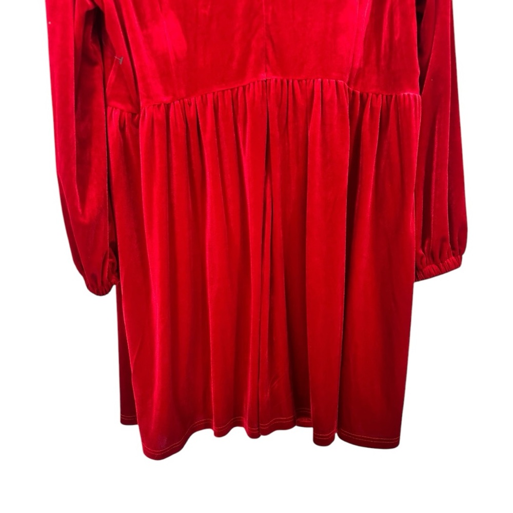 Sugarlips Glow Bow Velvet Mini Dress in Red size 2X Rhinestone Embellished - Picture 8 of 10